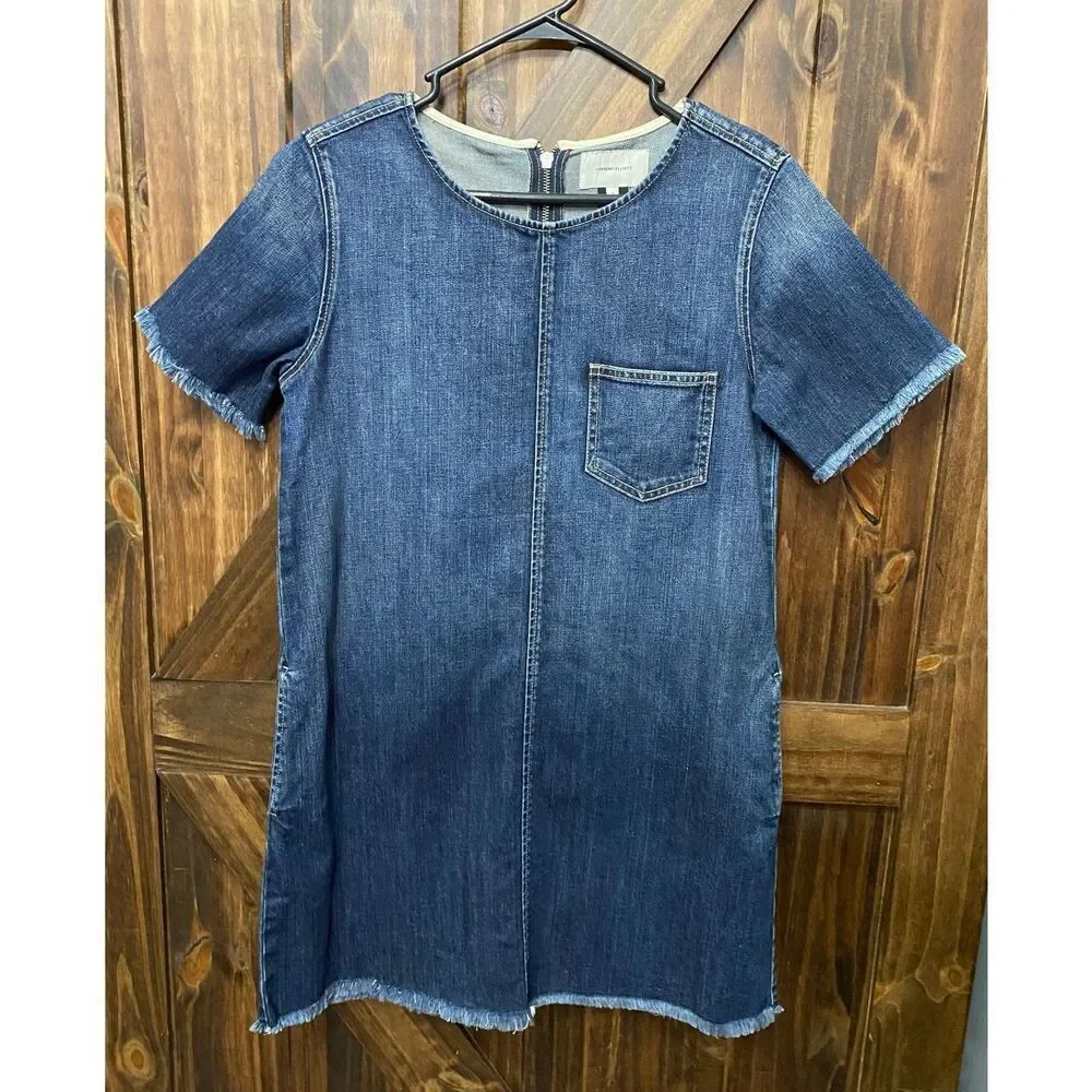 Current/Elliott Jean Denim Mini Shift Dress Sz 2